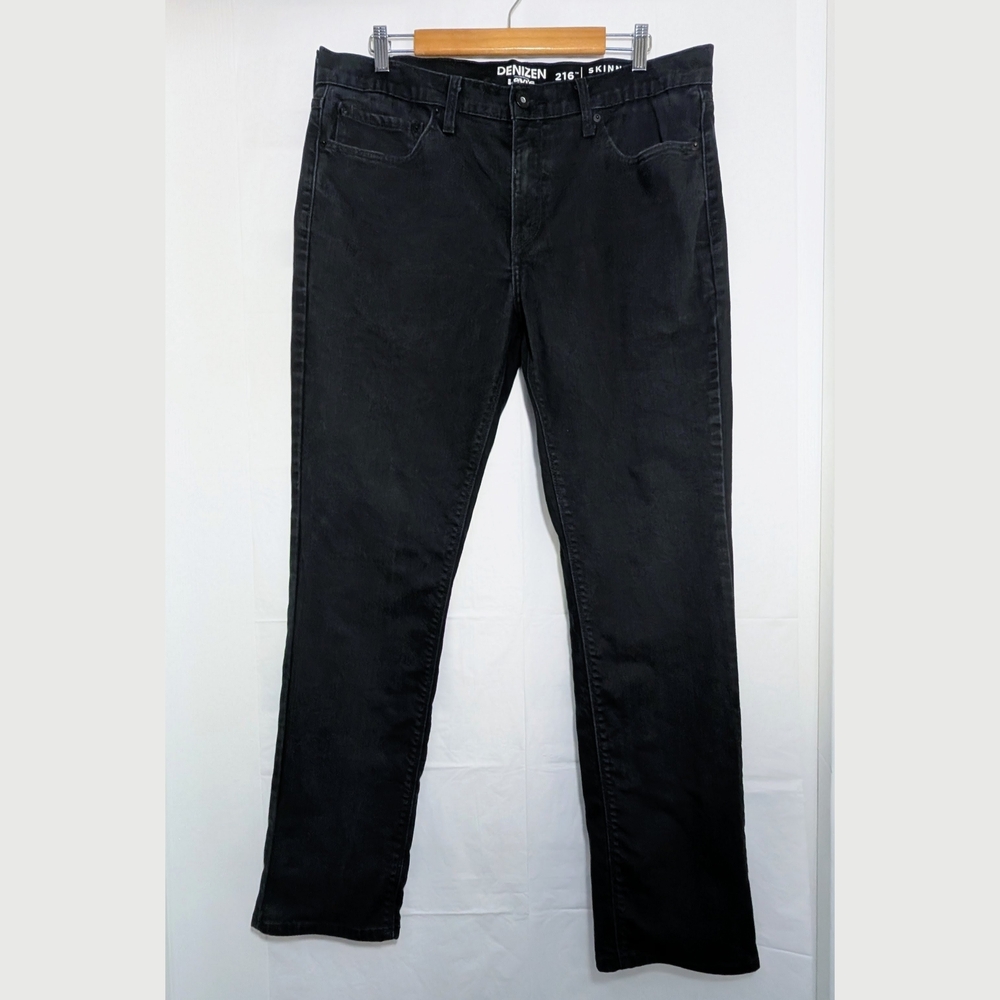 Denizen from Levi's Men's 216 Skinny Fit Straight Black Jeans